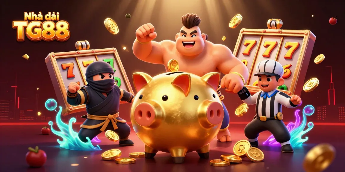 Experience the excitement of Nhà cái TG88 with a vibrant 3D casino scene featuring dynamic characters.