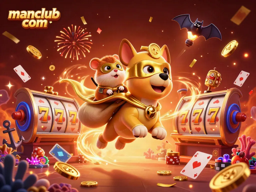 Embrace the thrill of winning at manclub com with fun, engaging casino scenes and vibrant elements.