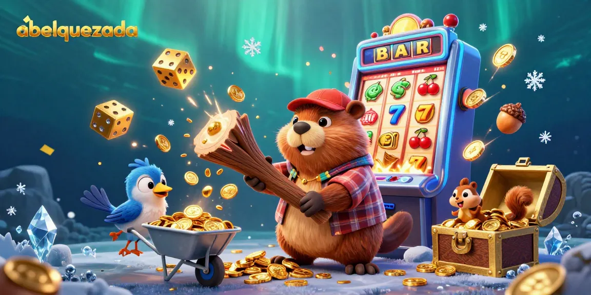 abelquezada showcases exciting gameplay with a vibrant scene of slot machines and winning characters.