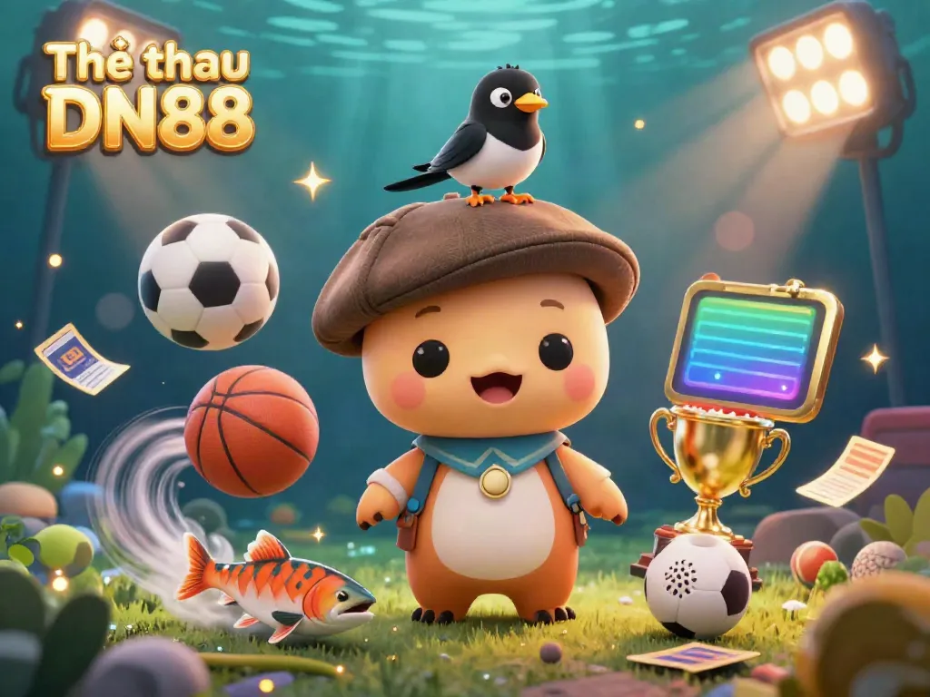 Engage in dynamic sports betting at Thể thao DN88 with vibrant characters and exciting game elements.