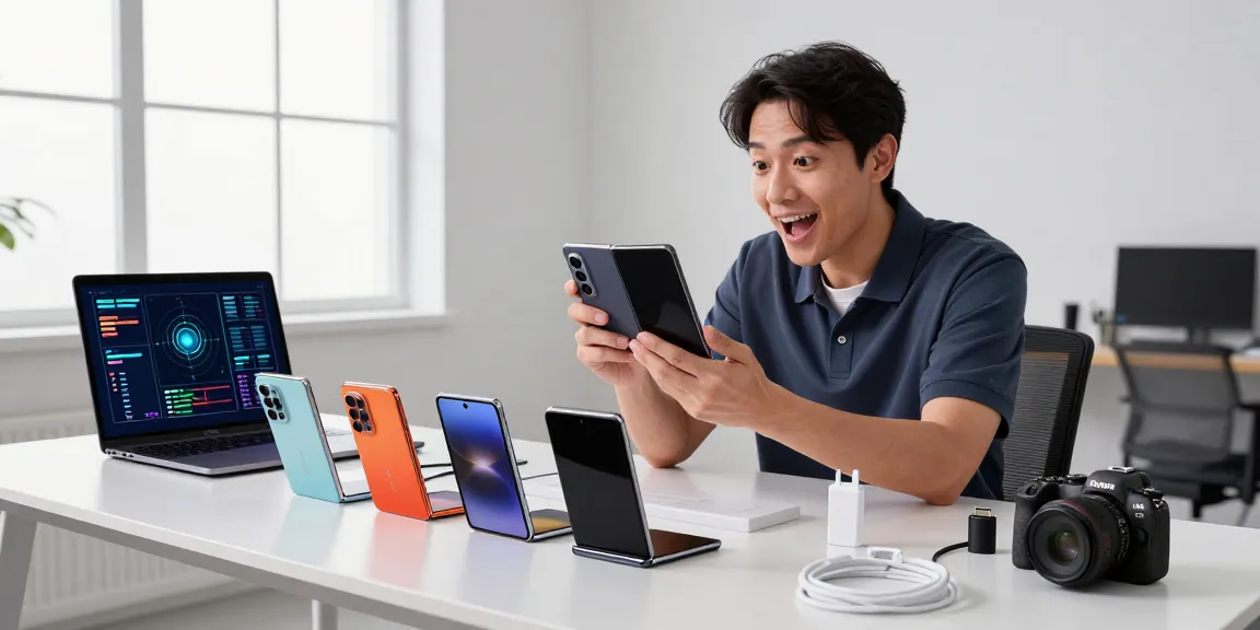 Person engaged with foldable phones 2026 in a modern office, showcasing innovative mobile technology.