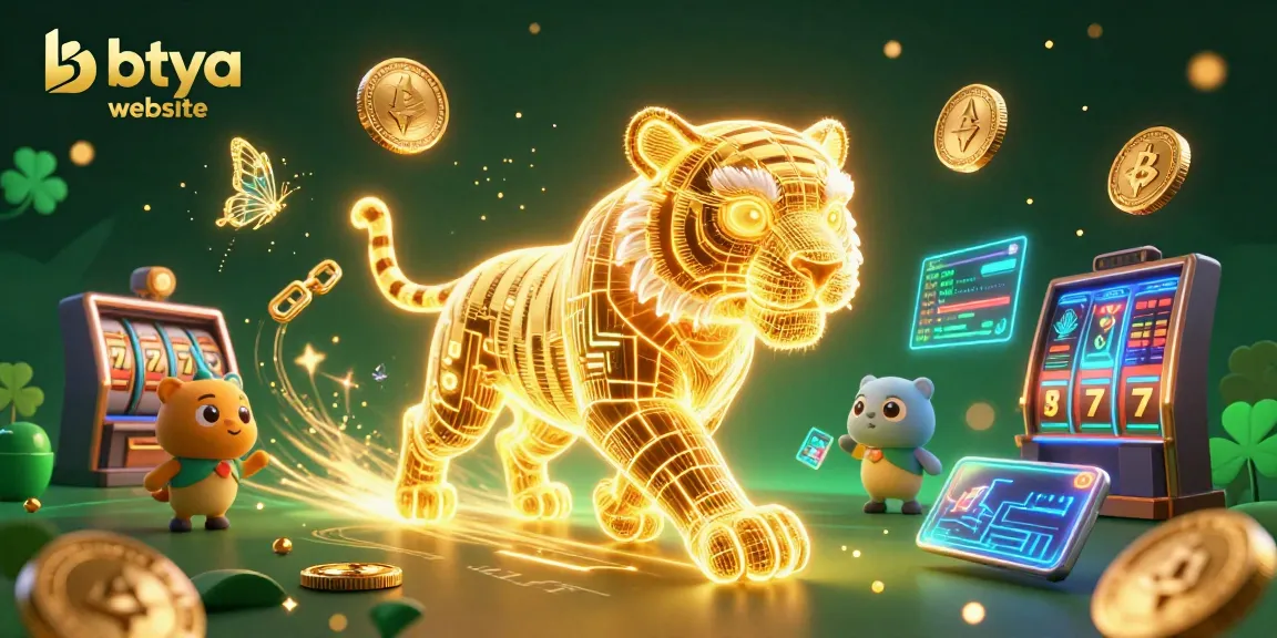 Engage with the vibrant betya website featuring a dynamic golden tiger in a neon casino.