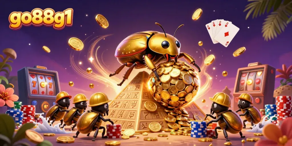 Experience thrilling gameplay with go88g1, featuring golden treasures and dynamic casino elements.