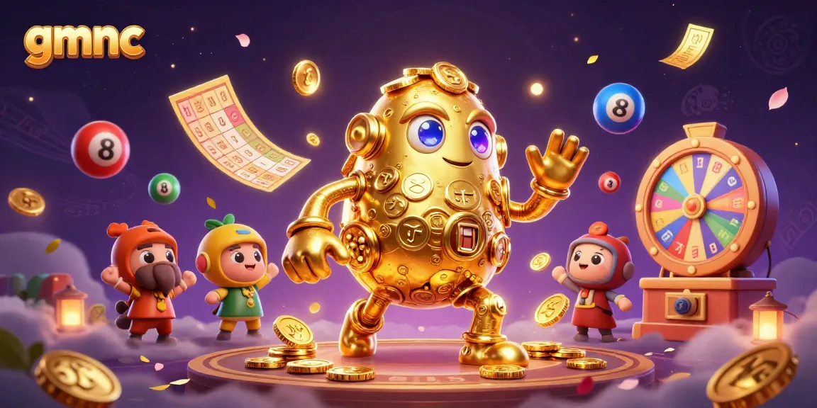 Engage in thrilling lottery action with gmnc's dynamic and colorful gaming illustration