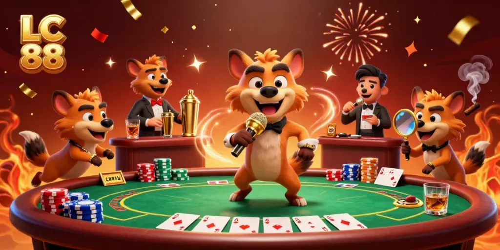 Engage in the lively atmosphere of LC 88 with hyenas running a comedy casino.