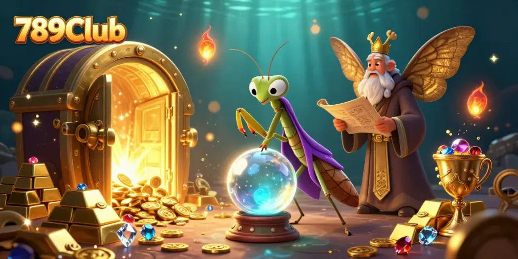 Engage with 789Club's magical world of gambling through a vibrant 3D illustration.