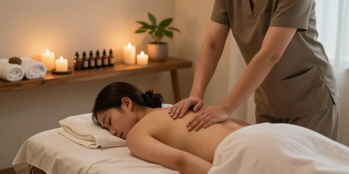 Relaxing 출장마사지 therapy session in a serene spa environment.