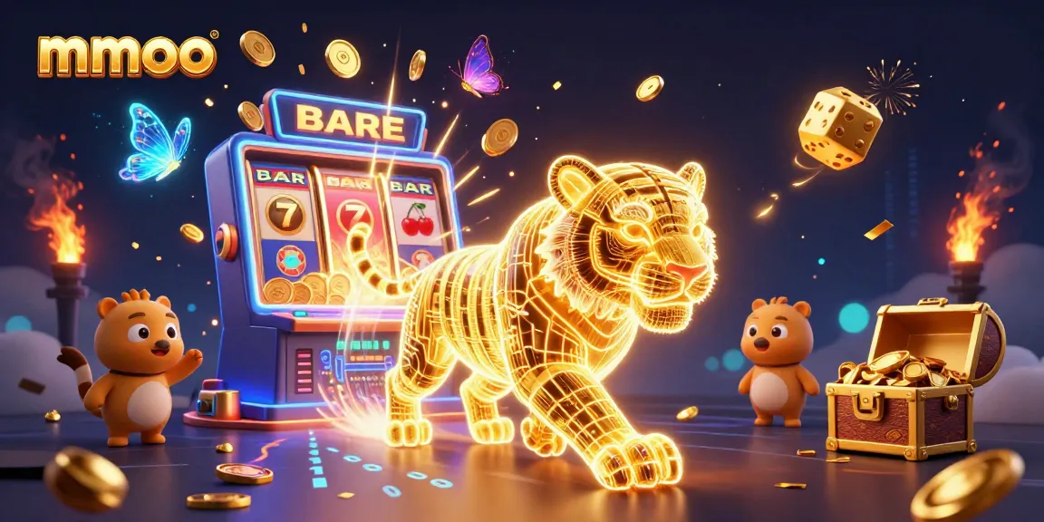 Win big with mmoo: Feature a glowing tiger in a dynamic online casino scene.