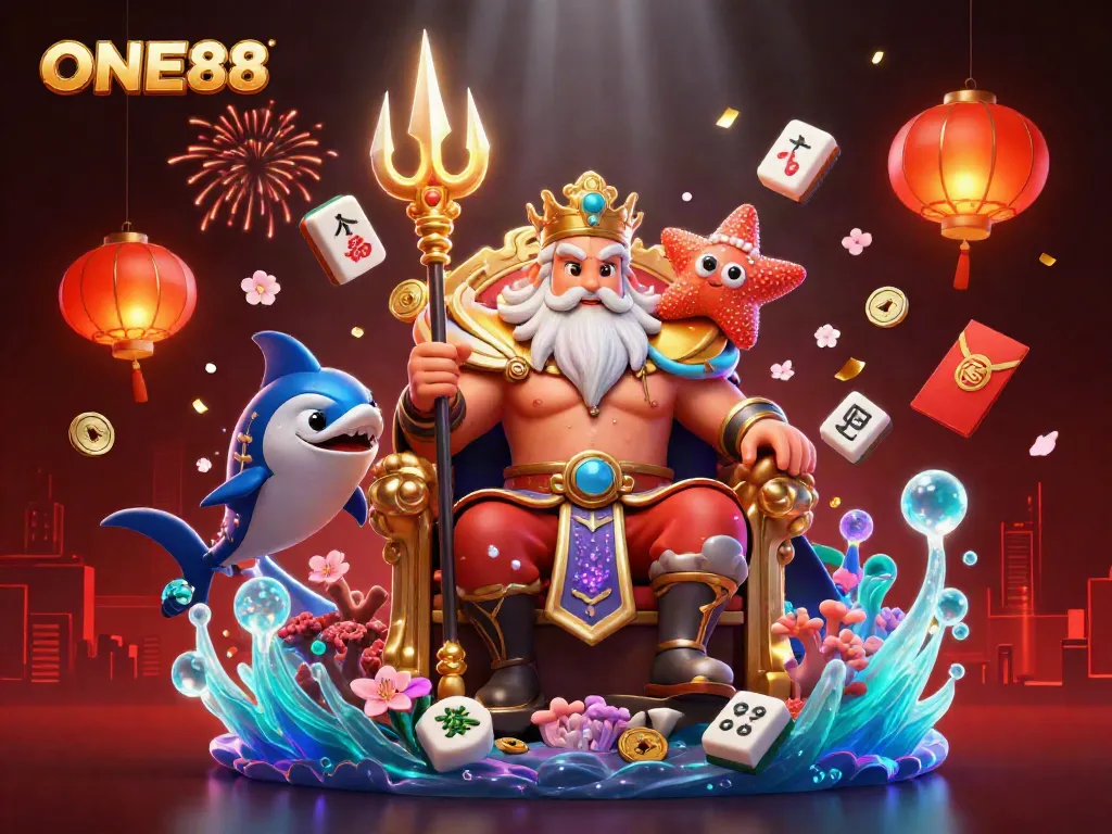 Experience the dynamic gaming atmosphere of ONE88 with vibrant characters and casino elements.