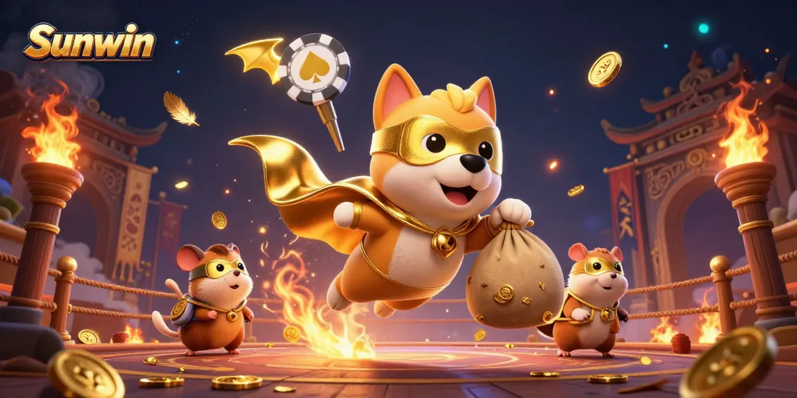 Sunwin players experience thrilling adventures with gold coins and exciting game elements in this vibrant illustration.