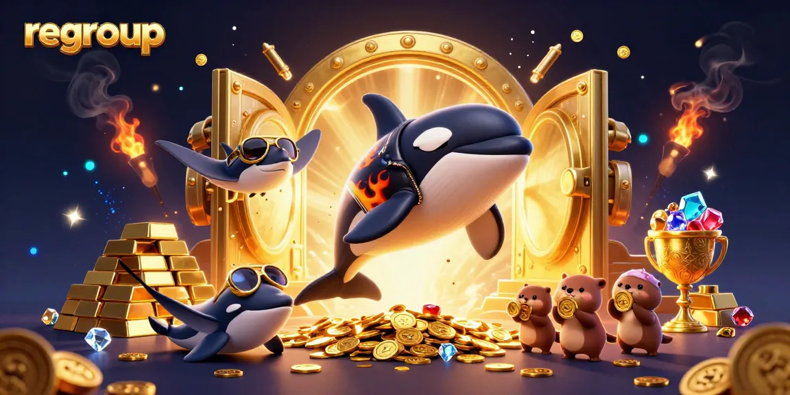 Experience the excitement of regroup with animated characters winning in a vibrant casino scene.