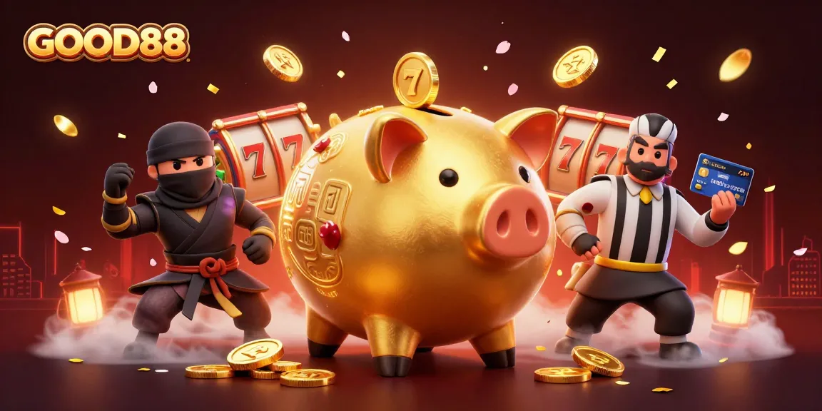 GOOD88 engages slot enthusiasts with an exciting sumo wrestler scene featuring vibrant casino elements