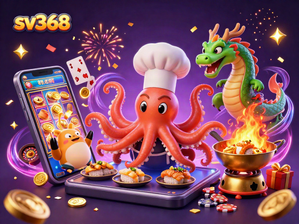 sv368 captivates players with vibrant slot games and exciting casino action in a dynamic illustration