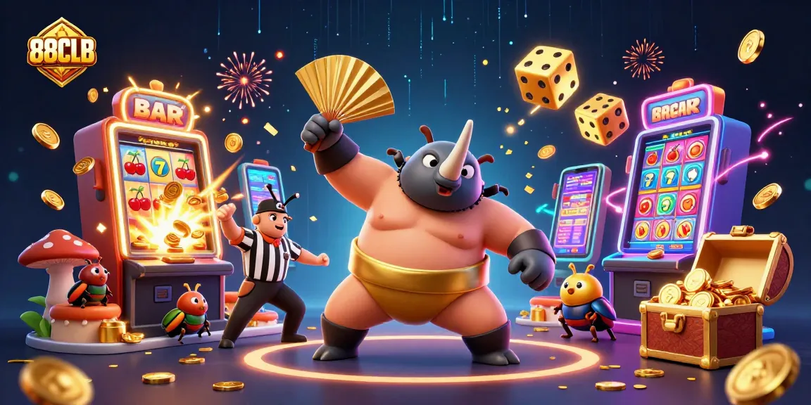 Experience thrilling gameplay at 88CLB with a dynamic slot machine jackpot explosion and vibrant casino action.