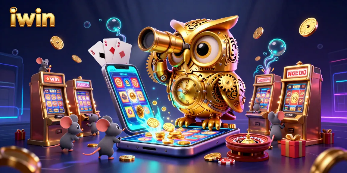 Experience iwin's captivating slots and casino action with enchanting 3D characters in a vibrant casino scene.