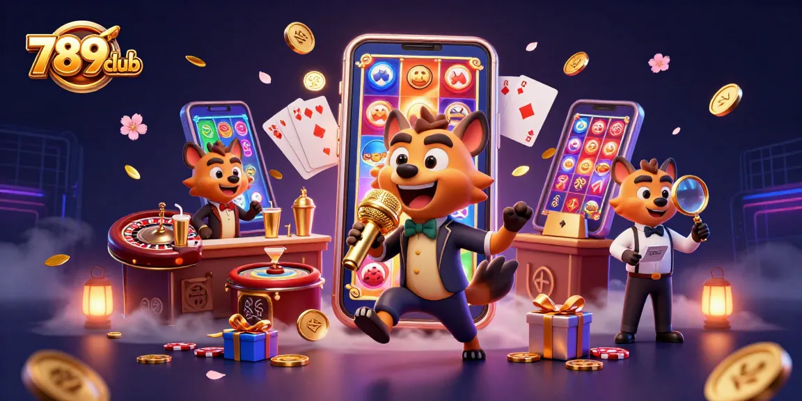 Engage with 789club's vibrant casino games featuring charismatic hyenas, flipping coins and vivid slots.