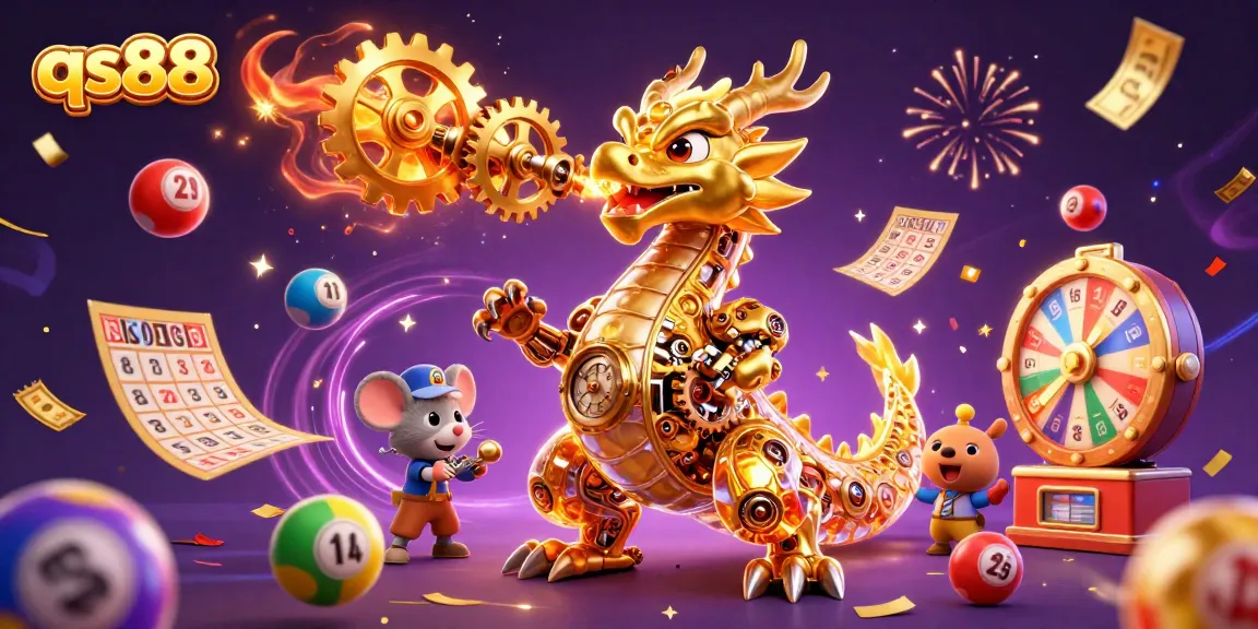 Spin the winning lottery reels with qs88, featuring colorful balls and dynamic prize elements.