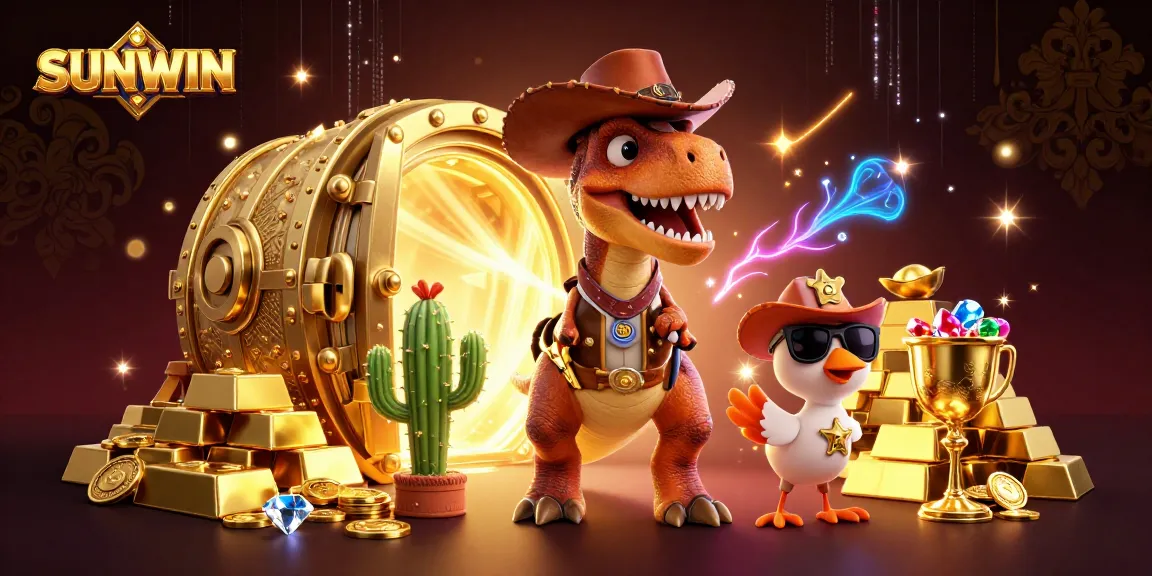 SUNWIN offers exhilarating gaming excitement with unique characters in a vibrant casino scene.