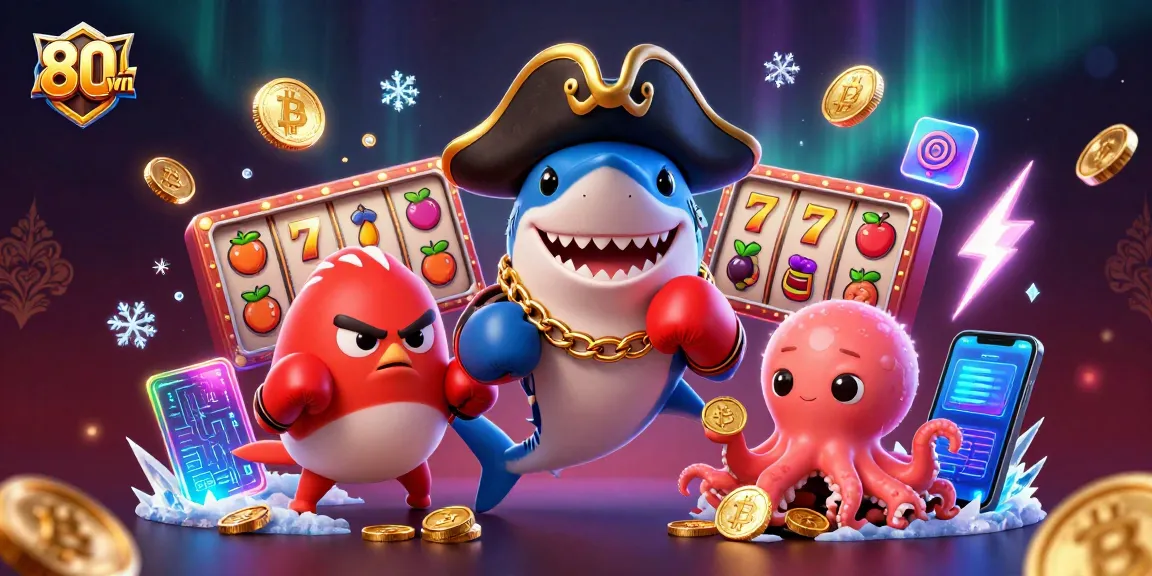 Engage in thrilling slot adventures with 80win featuring vibrant cartoon characters and gold coins.