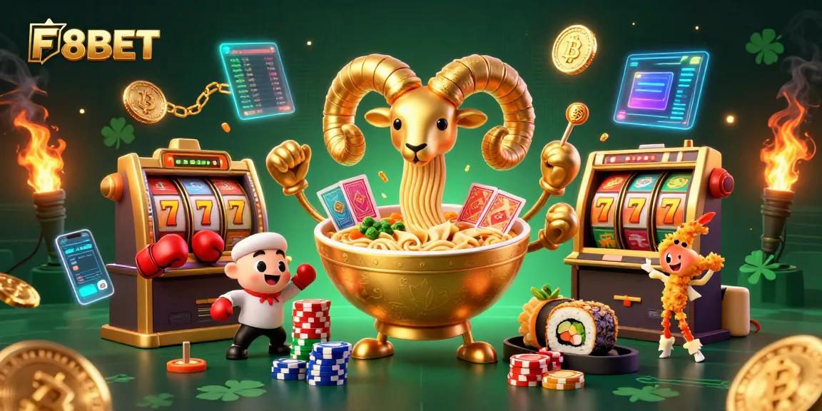 Experience F8BET's thrilling casino excitement with colorful 3D characters and vibrant game elements.