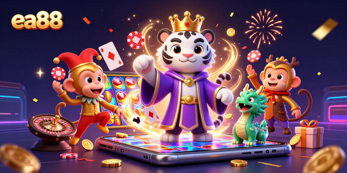 Engage in thrilling gaming action at ea88 with vibrant characters and exciting casino elements.