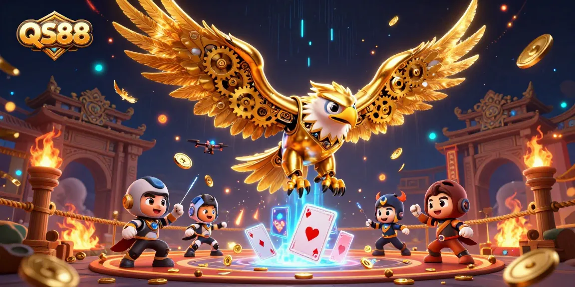 Experience thrilling gameplay at QS88 with a dynamic 3D casino scene featuring extraordinary characters.