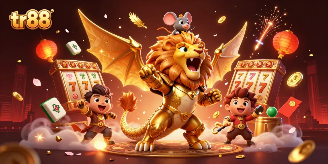 Play exciting games at tr88 with a 3D chimera and vibrant casino elements.