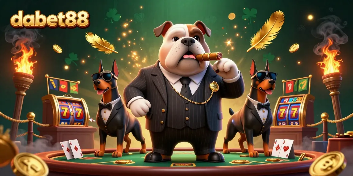 Engage with dabet88 in a vibrant online casino scene featuring charismatic animated characters.