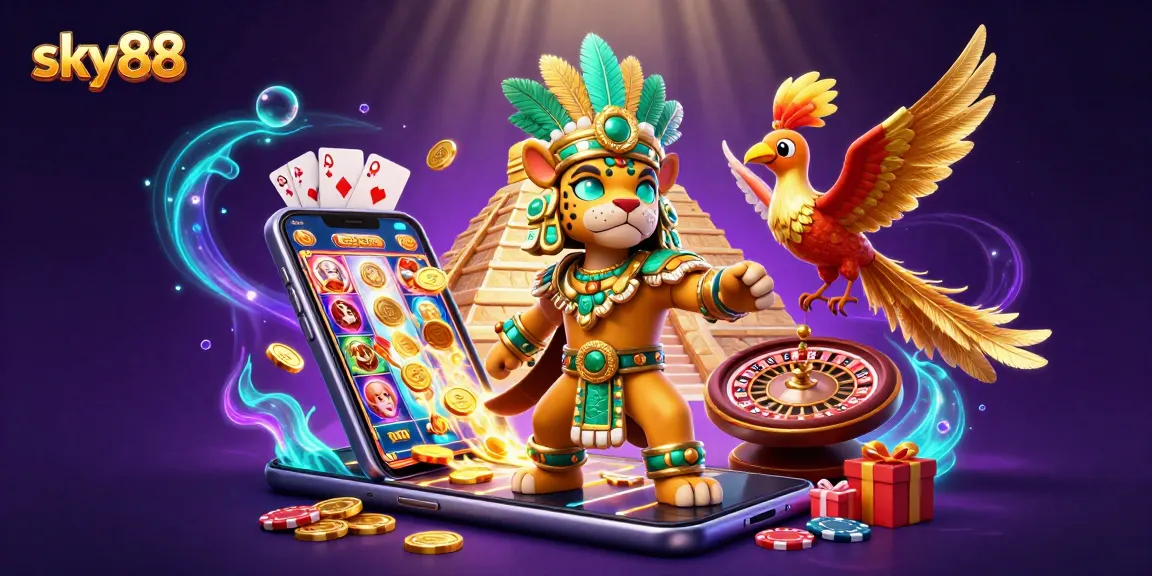 Experience thrilling gameplay at sky88 with golden coins and dynamic slot games.
