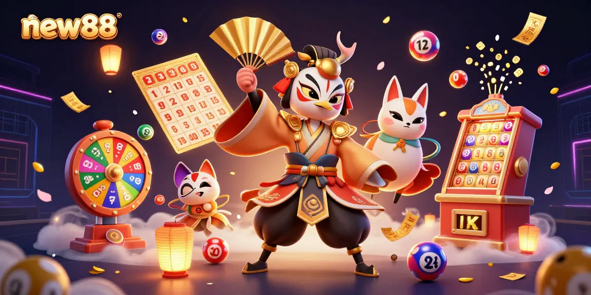 Experience the excitement of new88 with vibrant lottery balls and immersive gaming elements.
