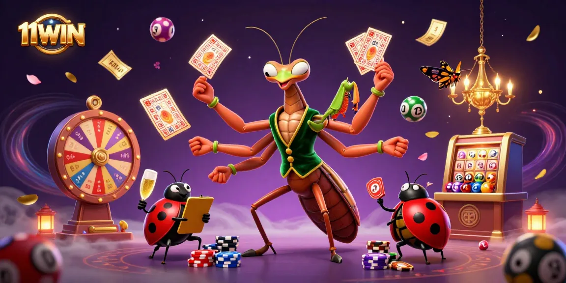 Engage with the exciting world of 11WIN, featuring a vibrant casino scene with lively characters.
