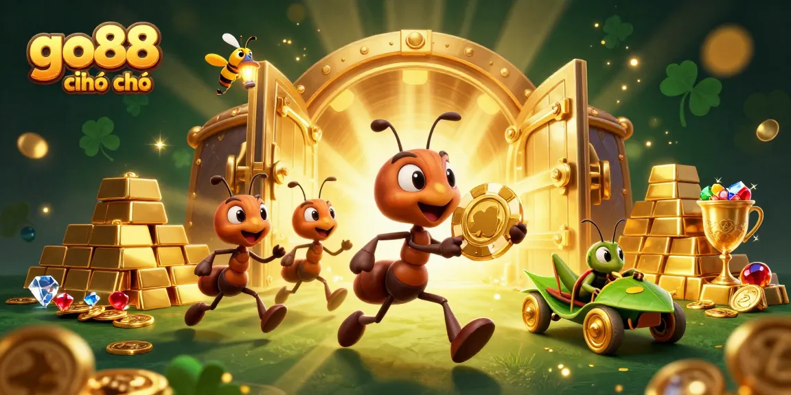 Play at go88 chính chủ to join a heist adventure with golden poker chips and treasures.