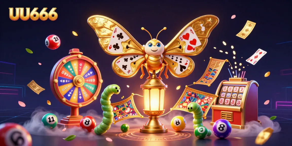 Experience the thrilling games at UU666 with an enchanting digital casino scene featuring vibrant lottery dynamics.