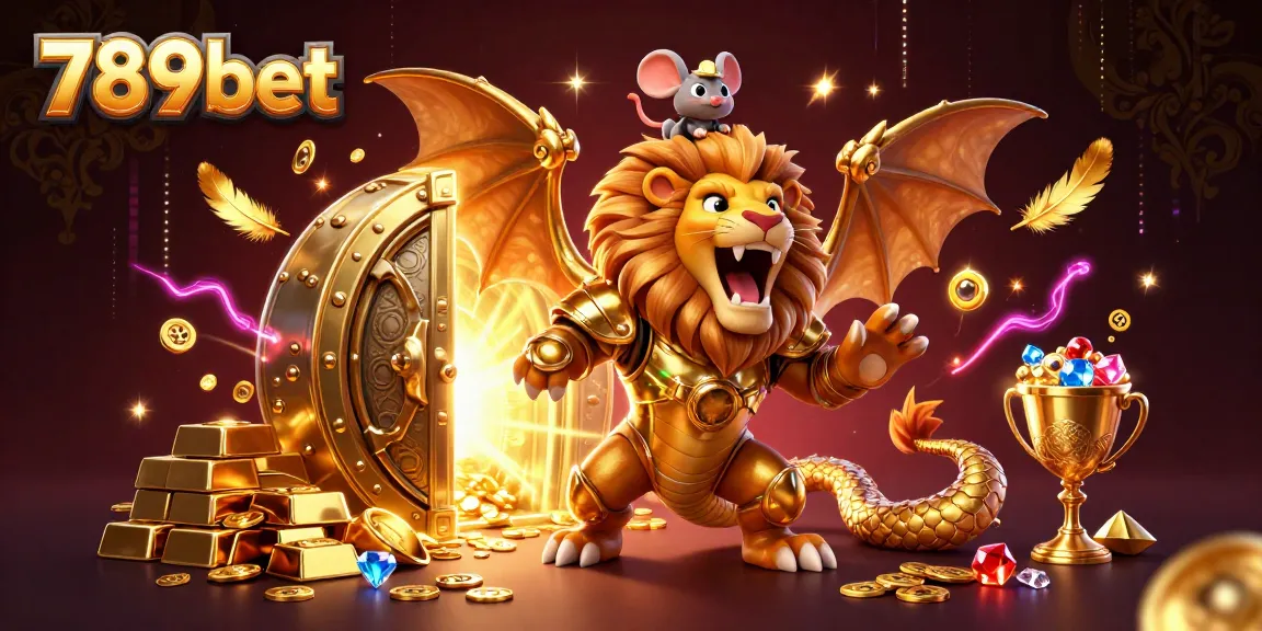 Experience thrilling gameplay at 789bet with the chimera creature and treasure-filled casino atmosphere.