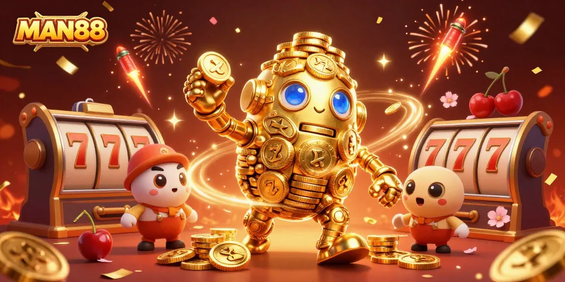 Spin and win with MAN88's spectacular 3D golden golem, enhanced by dynamic slot elements.