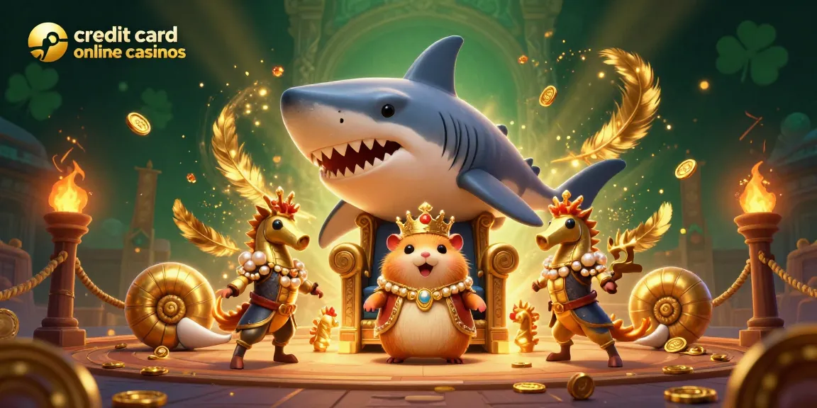 Engage with exciting games at credit card online casinos featuring vibrant scenes with golden treasures.