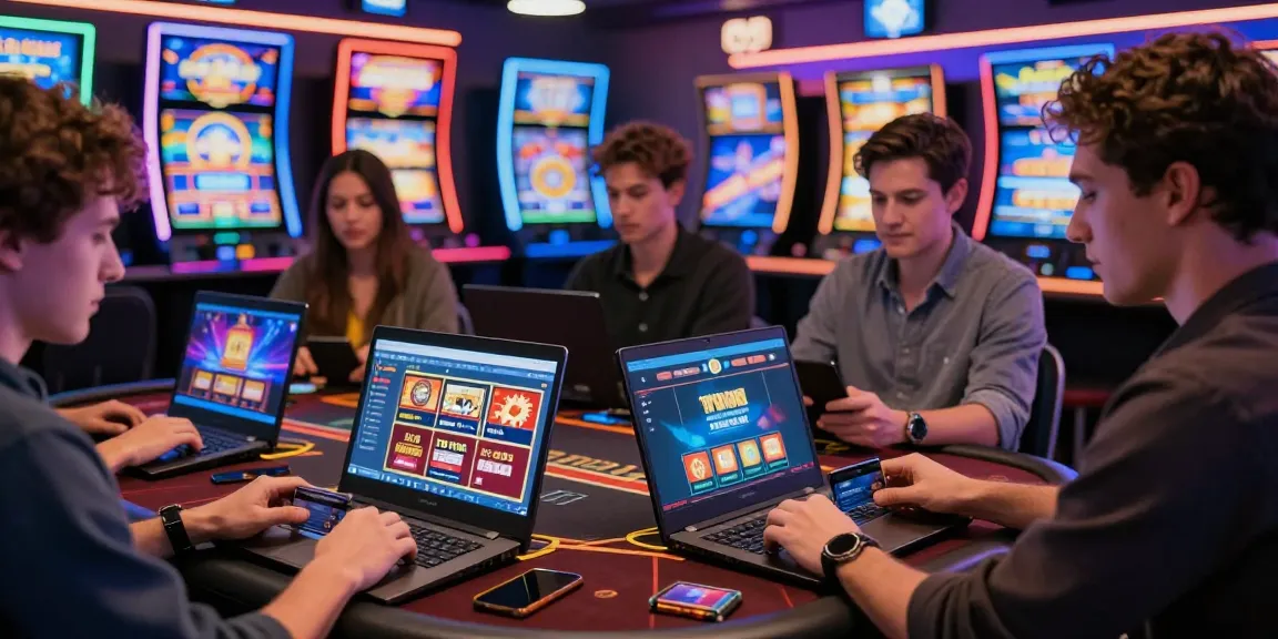Players engaging with credit cards at lively online casinos on https://fimltd.co.uk, showcasing vibrant gaming excitement.