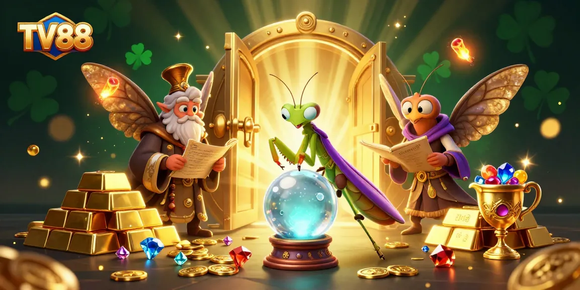 Engage in thrilling gameplay at TV88 with a vibrant, enchanting casino scene.