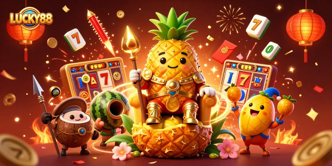 Experience the exciting world of LUCKY88 with a vibrant beach casino illustration featuring action-packed gaming elements.