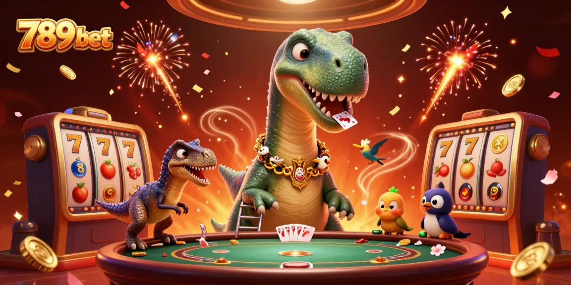 Engage in thrilling gameplay with 789 bet's vibrant casino atmosphere featuring slot machines and animated characters.