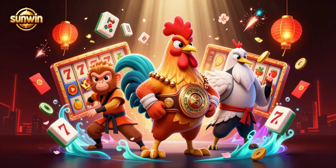 Experience the thrill of sunwin's jackpot slots with vibrant characters in action.