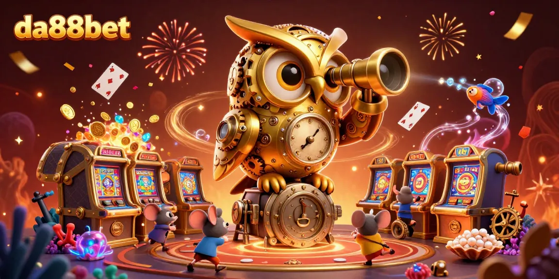 Engage with da88bet's thrilling gaming experience through vibrant 3D illustration with action on a casino floor.