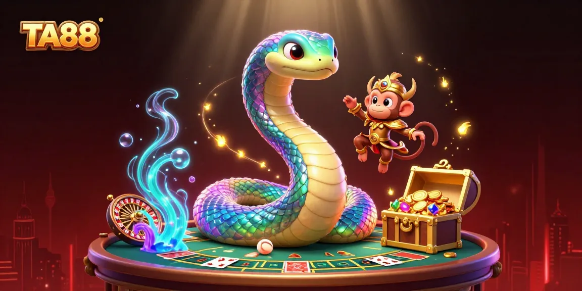 Experience the excitement of TA88 with vibrant casino elements and captivating characters.