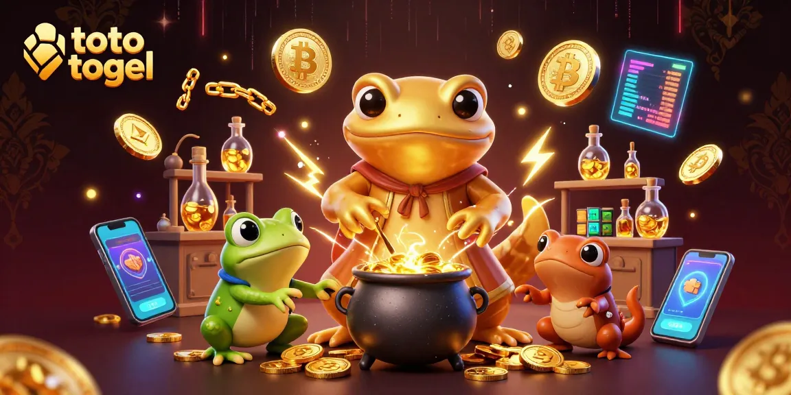 Experience the thrill of toto togel with a vibrant scene of a golden salamander alchemist.
