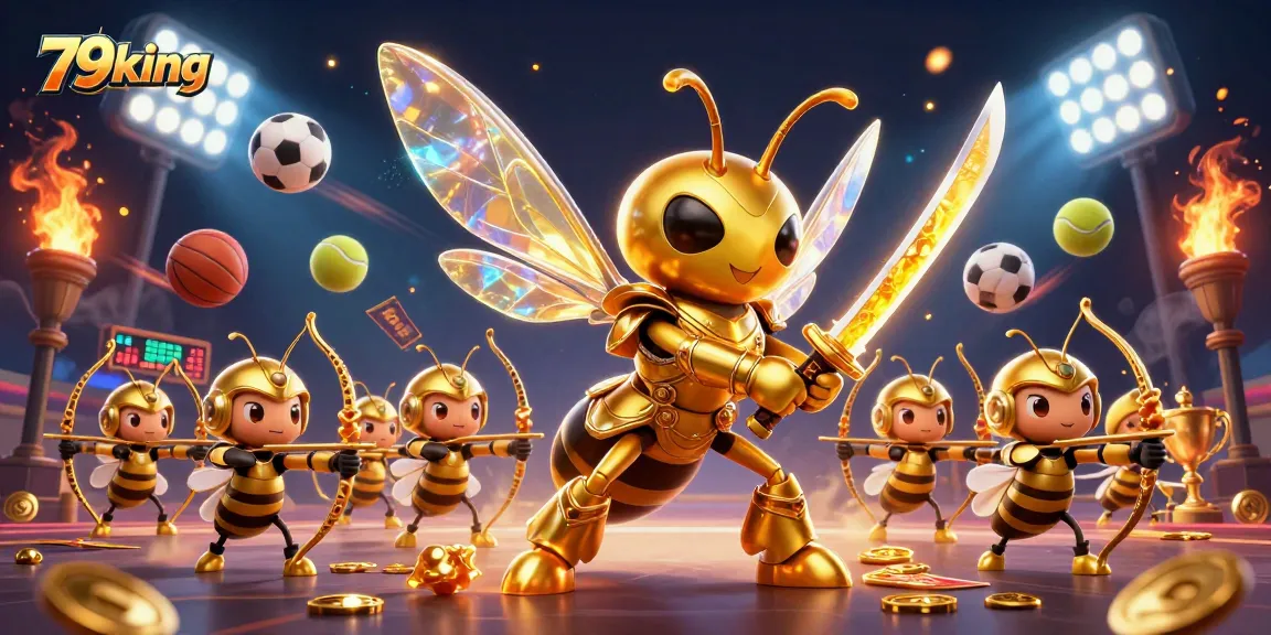 Engage with 79king in a buzzing casino adventure featuring dynamic sports elements and vibrant 3D characters.
