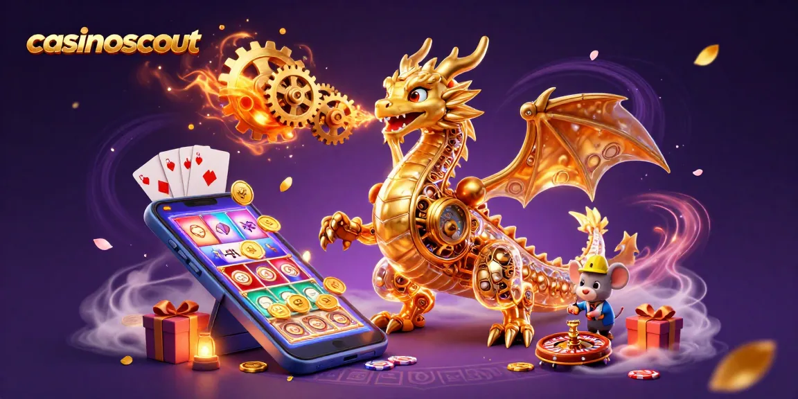 Experience the excitement of casinoscout with a golden dragon and dynamic gaming elements.