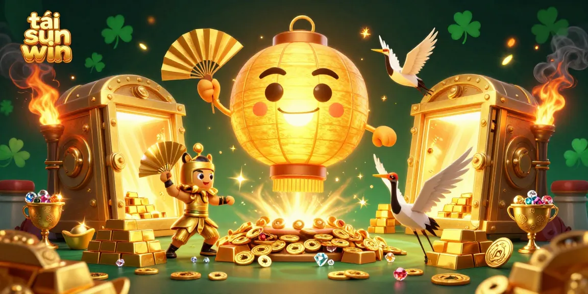 Experience the thrill of tải sun win with a vibrant casino illustration featuring lucky symbols and treasure.
