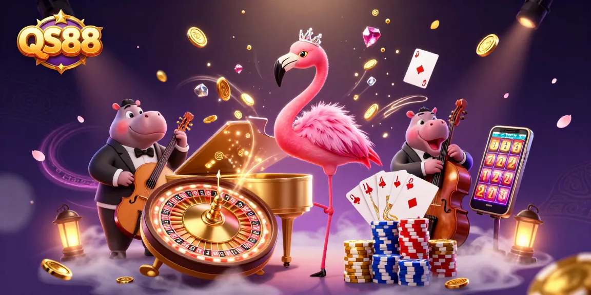 QS88 mang đến trò chơi casino sôi động với những đồng xu vàng rực rỡ và hoạt động vui nhộn.