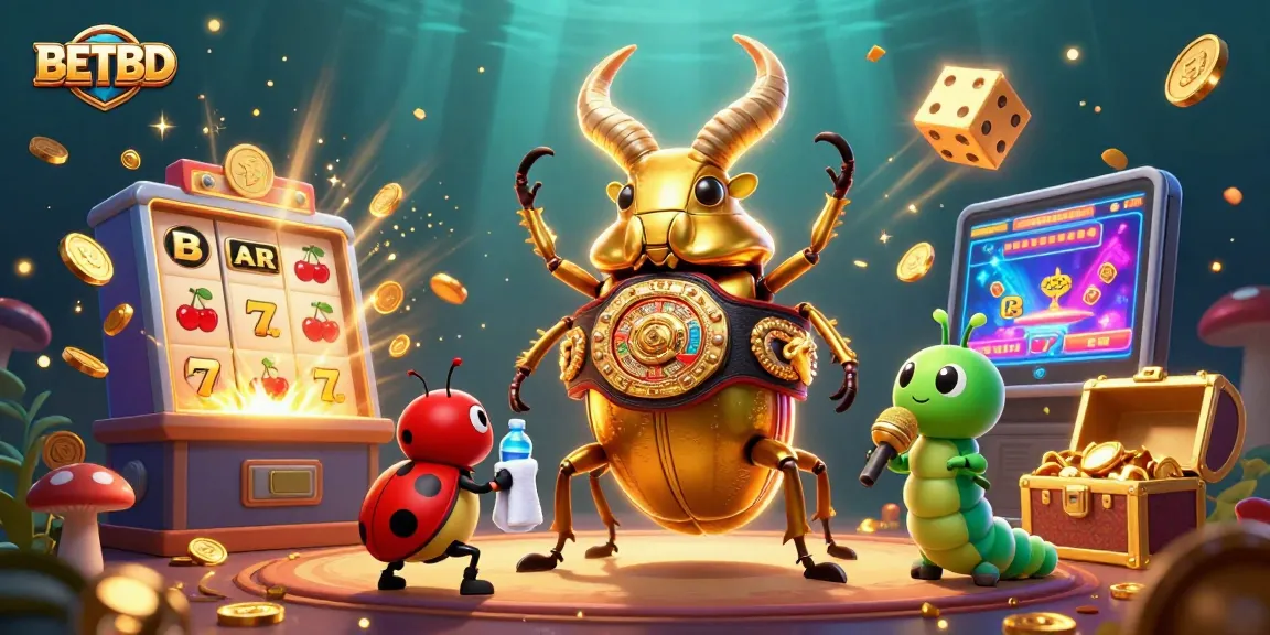 Engaging BETBD illustration showcasing an exciting casino atmosphere with vibrant slot machines and dynamic characters.