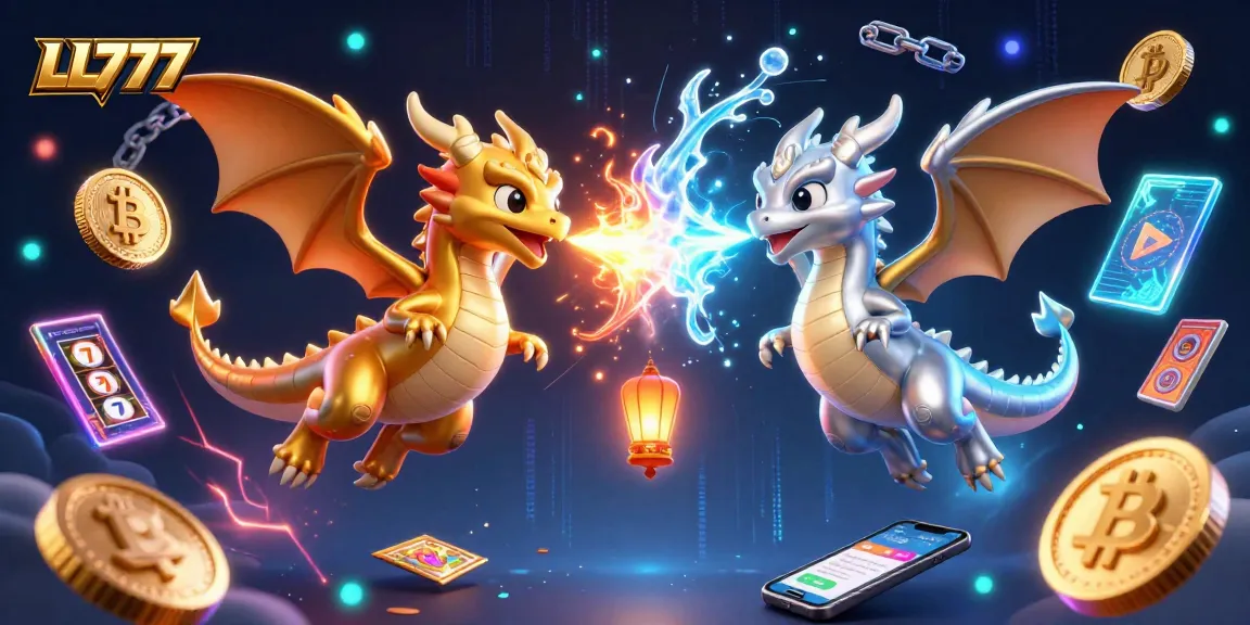 Experience excitement at LL777 with 3D dragons and vibrant casino elements in an electrifying atmosphere.